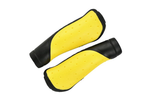 Грипсы MTB HL-GB306 black\yellow 130mm,эргономические, резина,черно\желтые